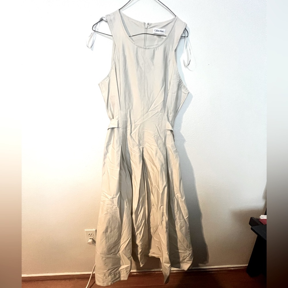 Ultility cowel neck midi dress